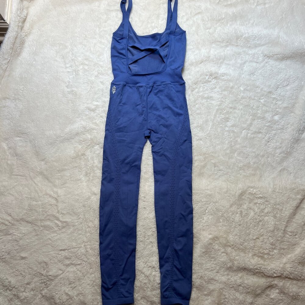 NWT FP Movement Moroccan Blue Seamless One-Piece Jumpsuit –‎ Women XS/S - Picture 8 of 9